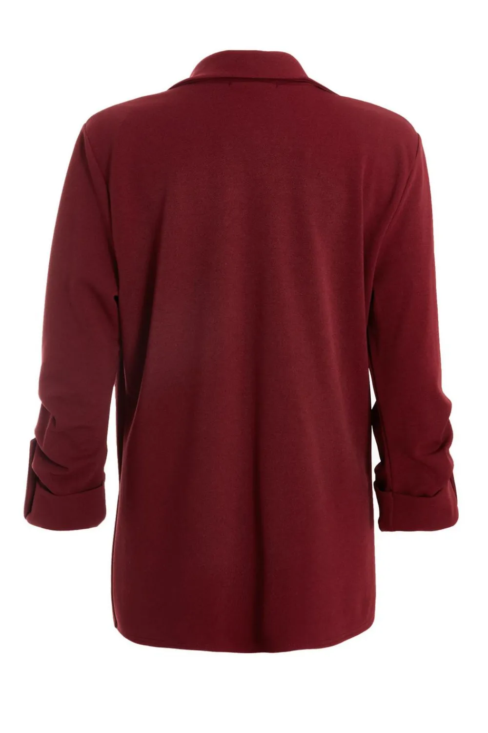 Quiz Workwear|Trending: Red>Dark Red Ruched Sleeve Blazer