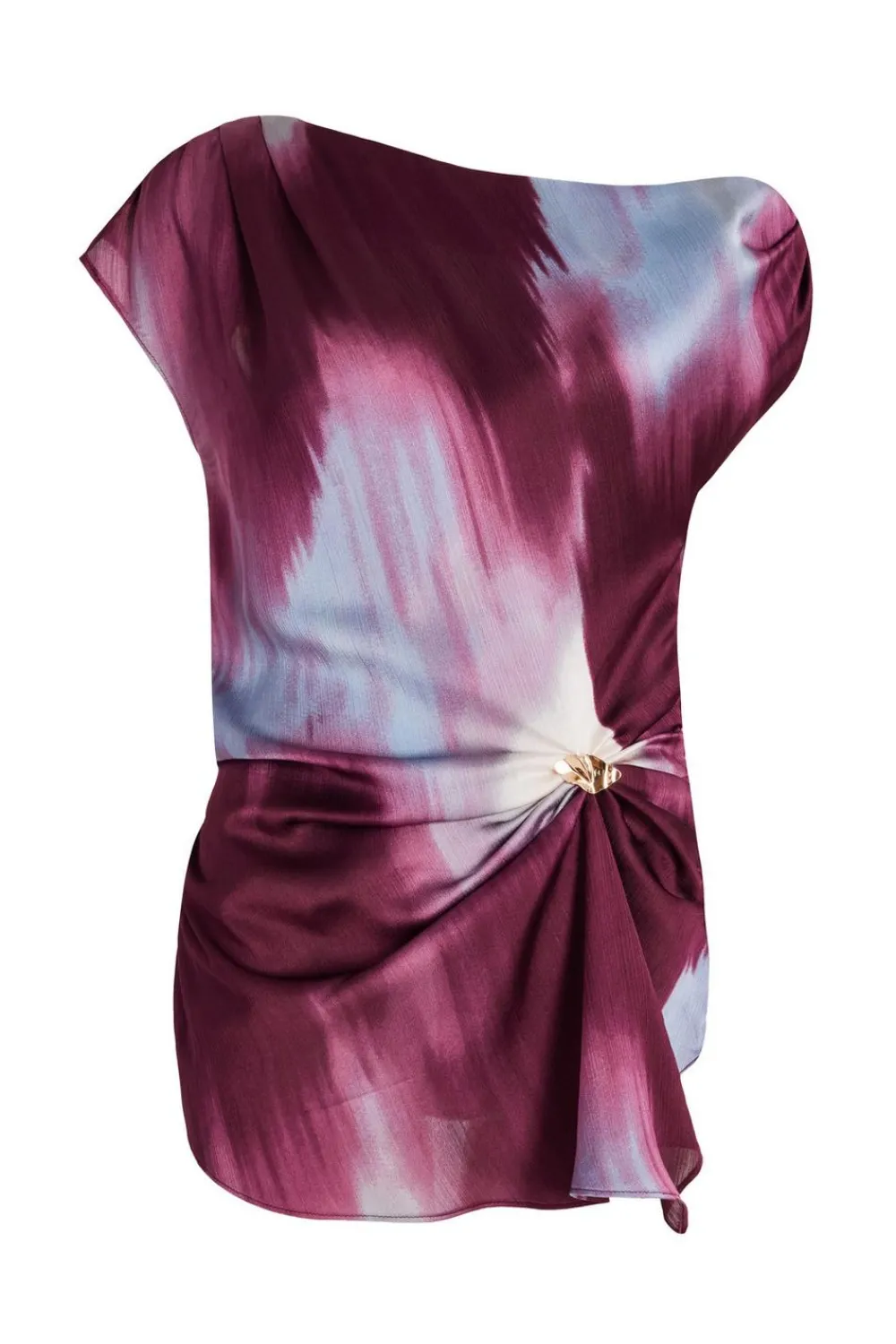 Quiz Going Out Tops|Trending: Red>Dark Red Satin Drop Shoulder Top