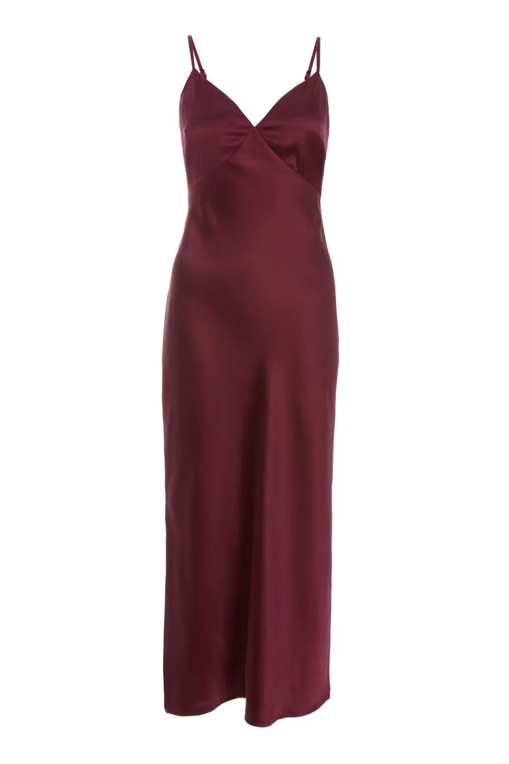 Quiz Evening Dresses|Christening Guest>Dark Red Satin Slip Style Midaxi Dress