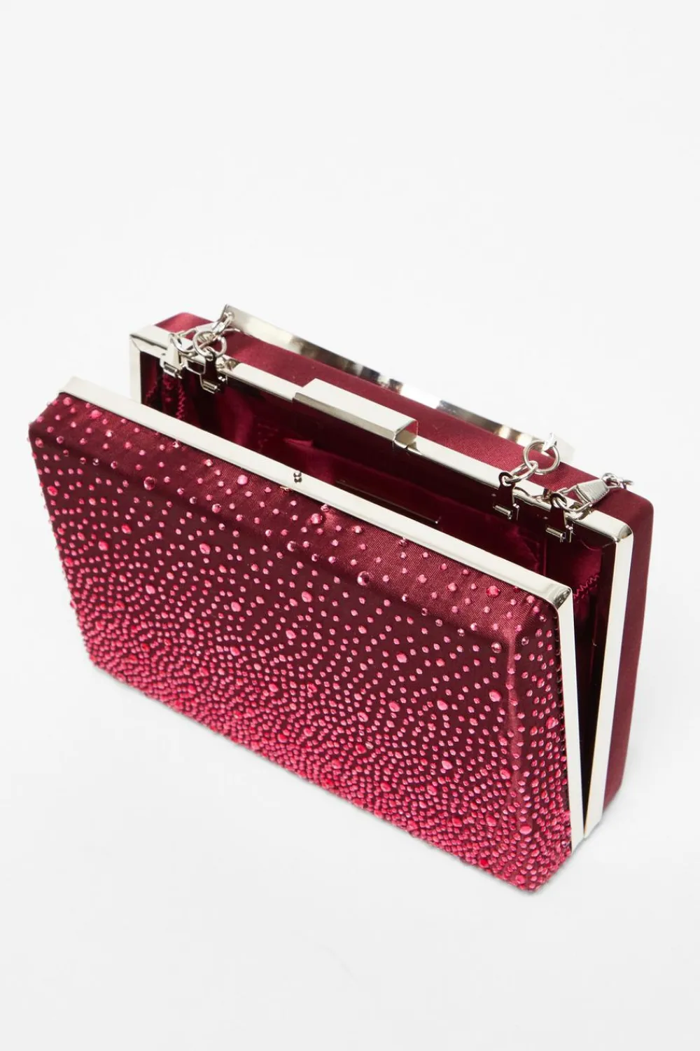 Quiz Bags|Prom & Ball>Dark Red Scattered Diamante Box Bag