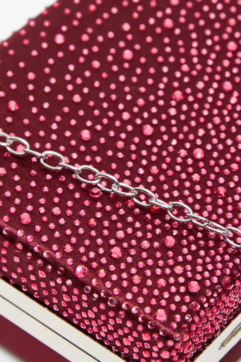 Quiz Bags|Prom & Ball>Dark Red Scattered Diamante Box Bag