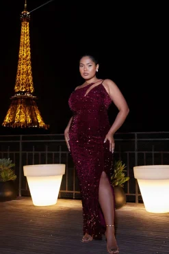 Quiz Prom Dresses|Evening Dresses>Dark Red Sequin Maxi Dress