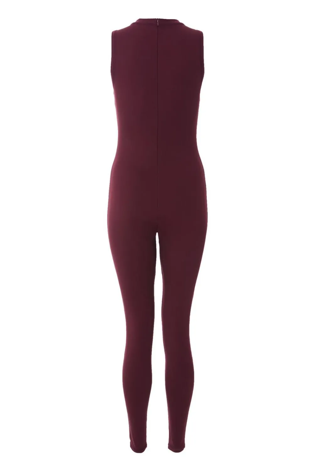 Quiz Jumpsuits|Everyday Essentials>Dark Red Sleeveless Unitard