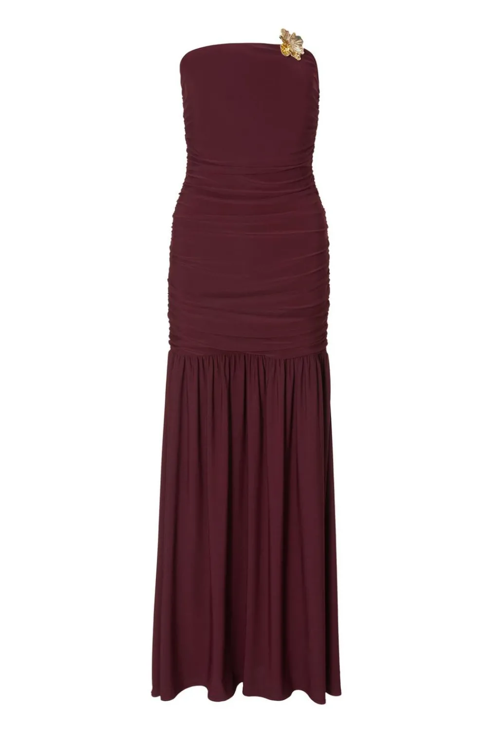 Quiz Evening Dresses|Trending: Red>Dark Red Strapless Corsage Maxi Dress