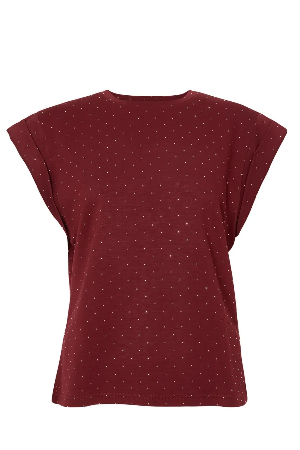 Quiz Going Out Tops|Day Tops>Dark Red Stud Detail Top