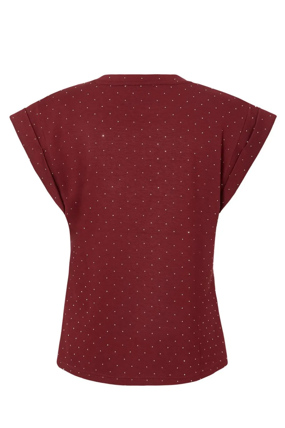 Quiz Going Out Tops|Day Tops>Dark Red Stud Detail Top