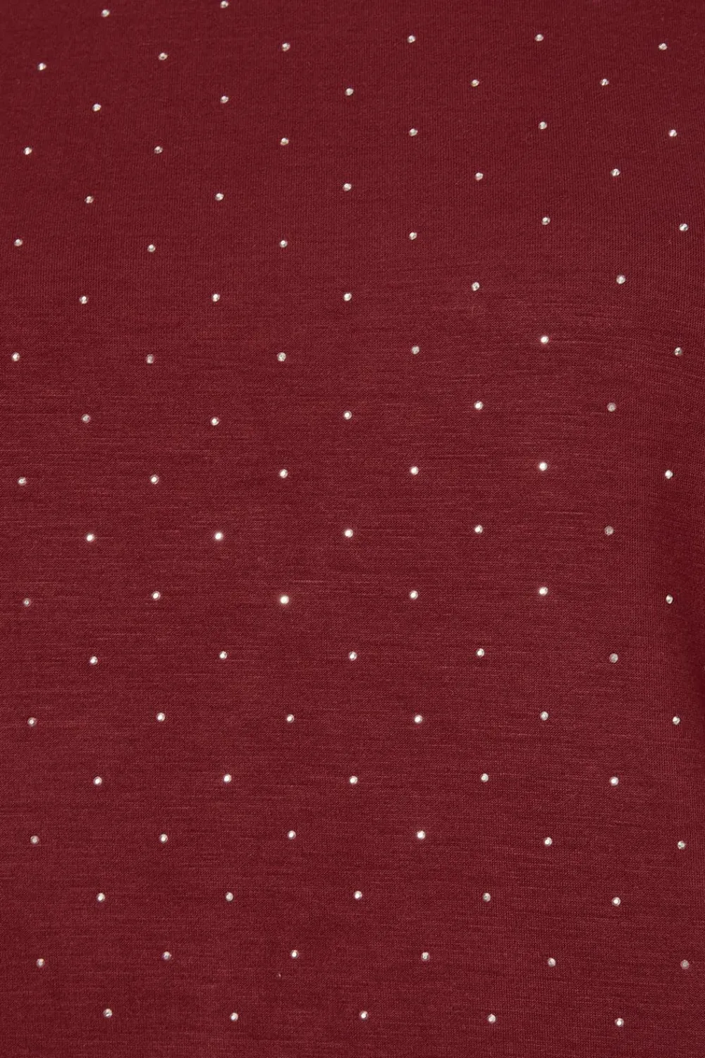 Quiz Going Out Tops|Day Tops>Dark Red Stud Detail Top
