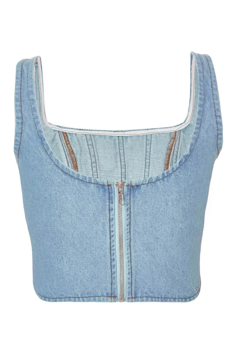 Quiz Summer Tops|Going Out Tops>Denim Bow Detail Corset Top