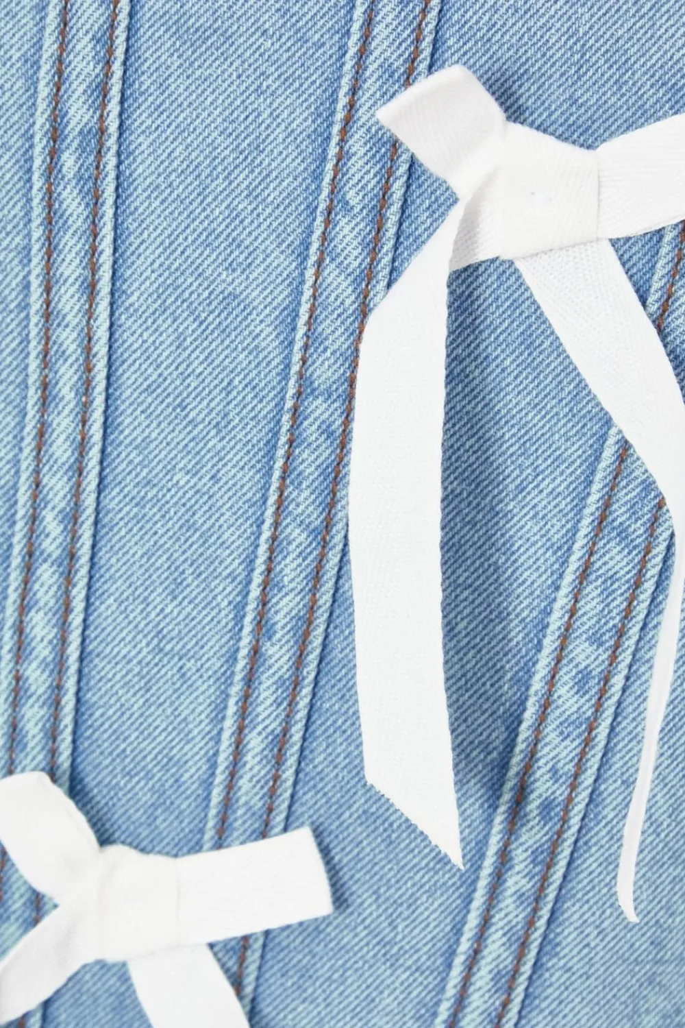 Quiz Summer Tops|Going Out Tops>Denim Bow Detail Corset Top