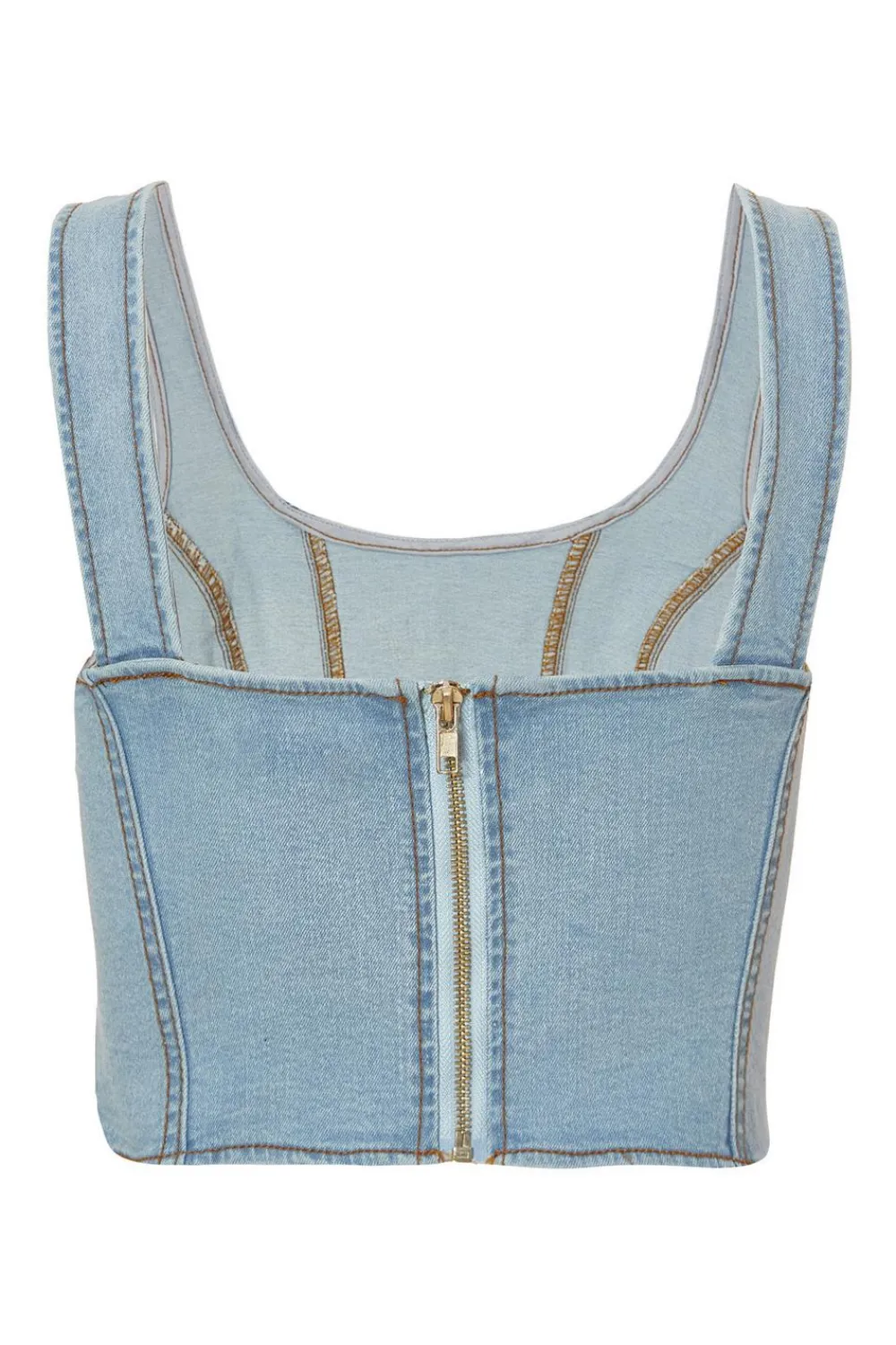 Quiz Summer Tops|Day Tops>Denim Bow Embellished Crop Top