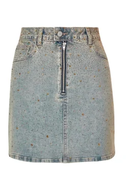 Quiz Going Out|Co-Ords>Denim Embellished Mini Skirt