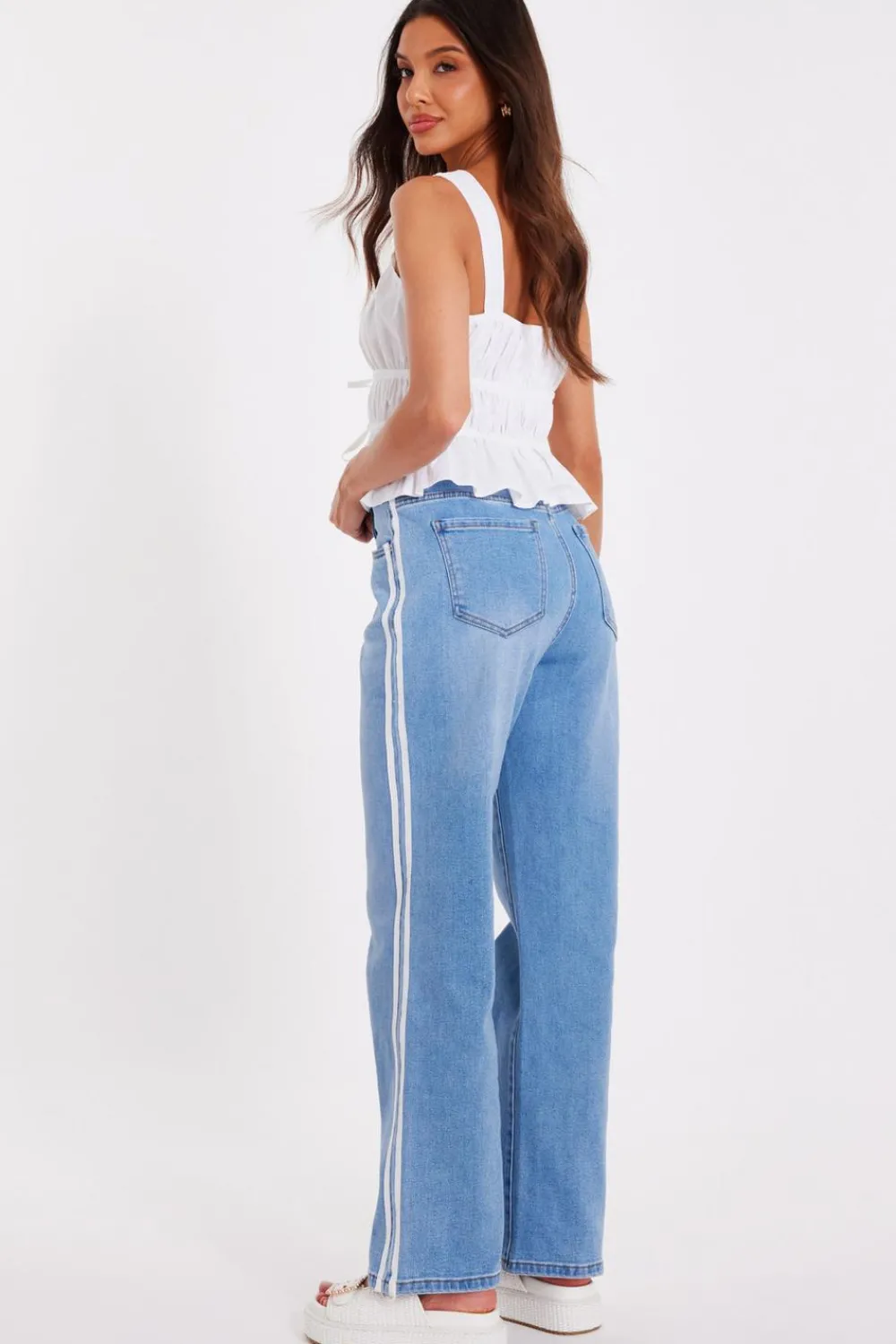 Quiz Trousers|Summer Clothes>Denim Striped Side Jeans