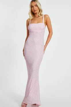 Quiz Prom Dresses|Prom & Ball>Dusty Pink Diamante Maxi Dress