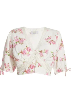 Quiz Summer Tops|Day Tops>Floral Lace Crop Top