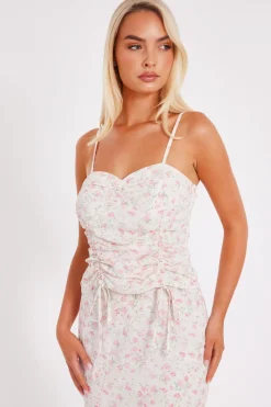 Quiz Summer Tops|Day Tops>Floral Print Ruched Top