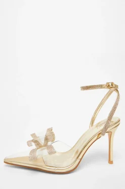 Quiz Shoe & Bag Sets|Heels>Bow Diamante Court Heels