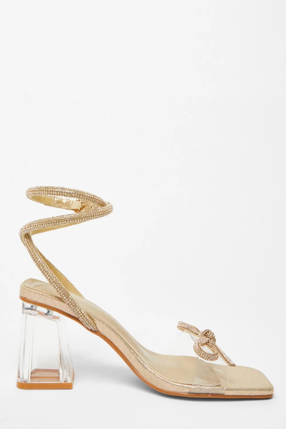 Quiz Occasion Shoes|Heels>Gold Bow Heeled Sandals