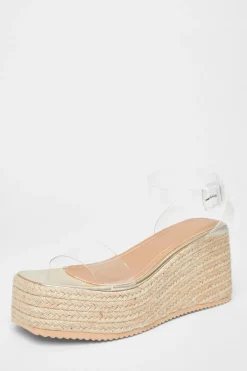 Quiz Wedges|Sandals>Clear Strap Wedges