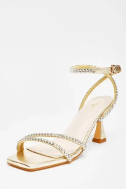 Quiz Shoe & Bag Sets|Occasion Shoes>Diamante Asymmetric Heeled Sandals