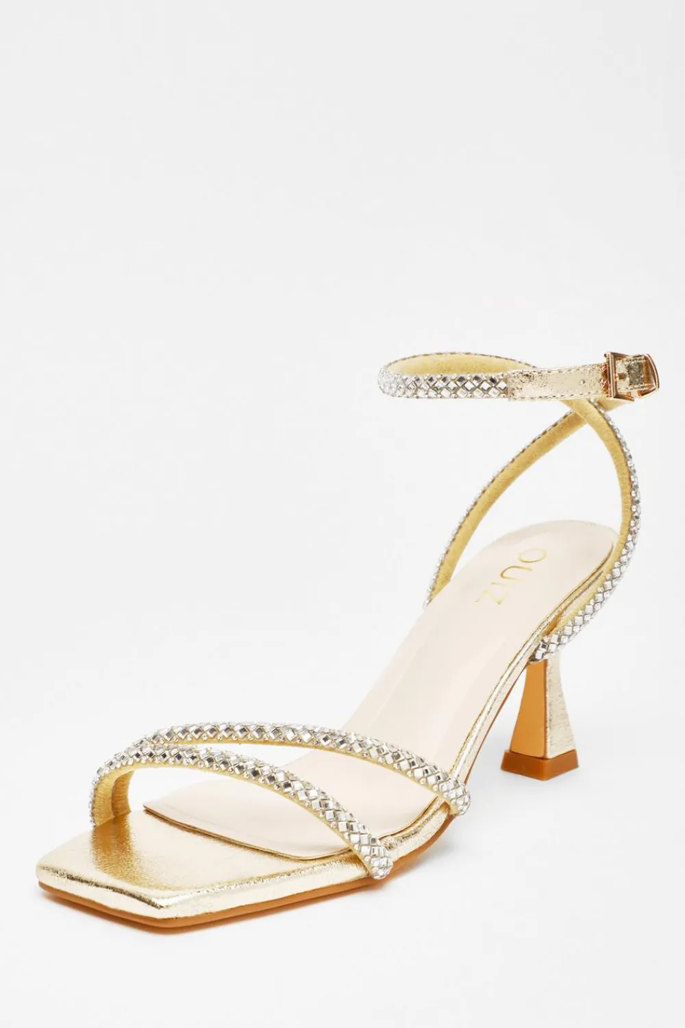 Quiz Shoe & Bag Sets|Occasion Shoes>Diamante Asymmetric Heeled Sandals