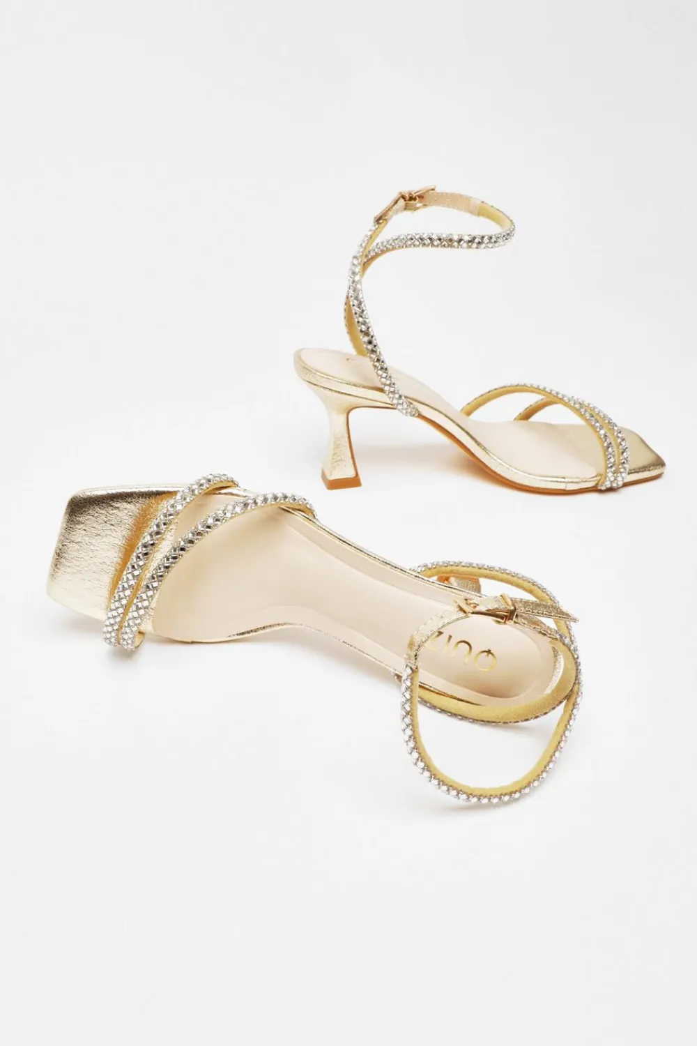 Quiz Shoe & Bag Sets|Occasion Shoes>Diamante Asymmetric Heeled Sandals