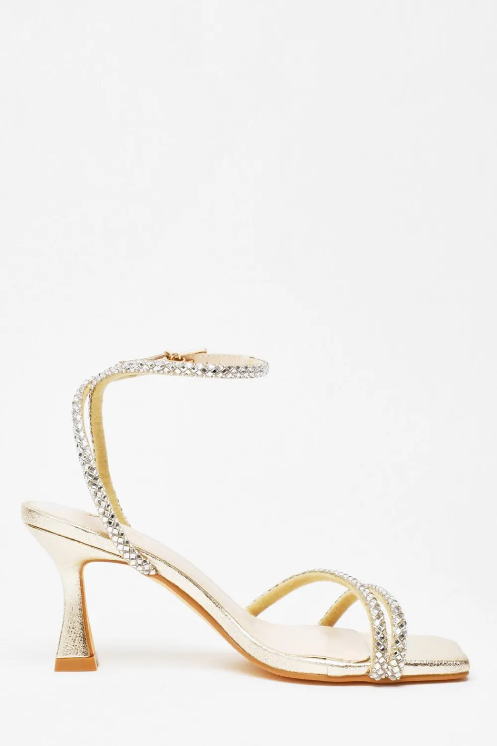 Quiz Shoe & Bag Sets|Occasion Shoes>Diamante Asymmetric Heeled Sandals