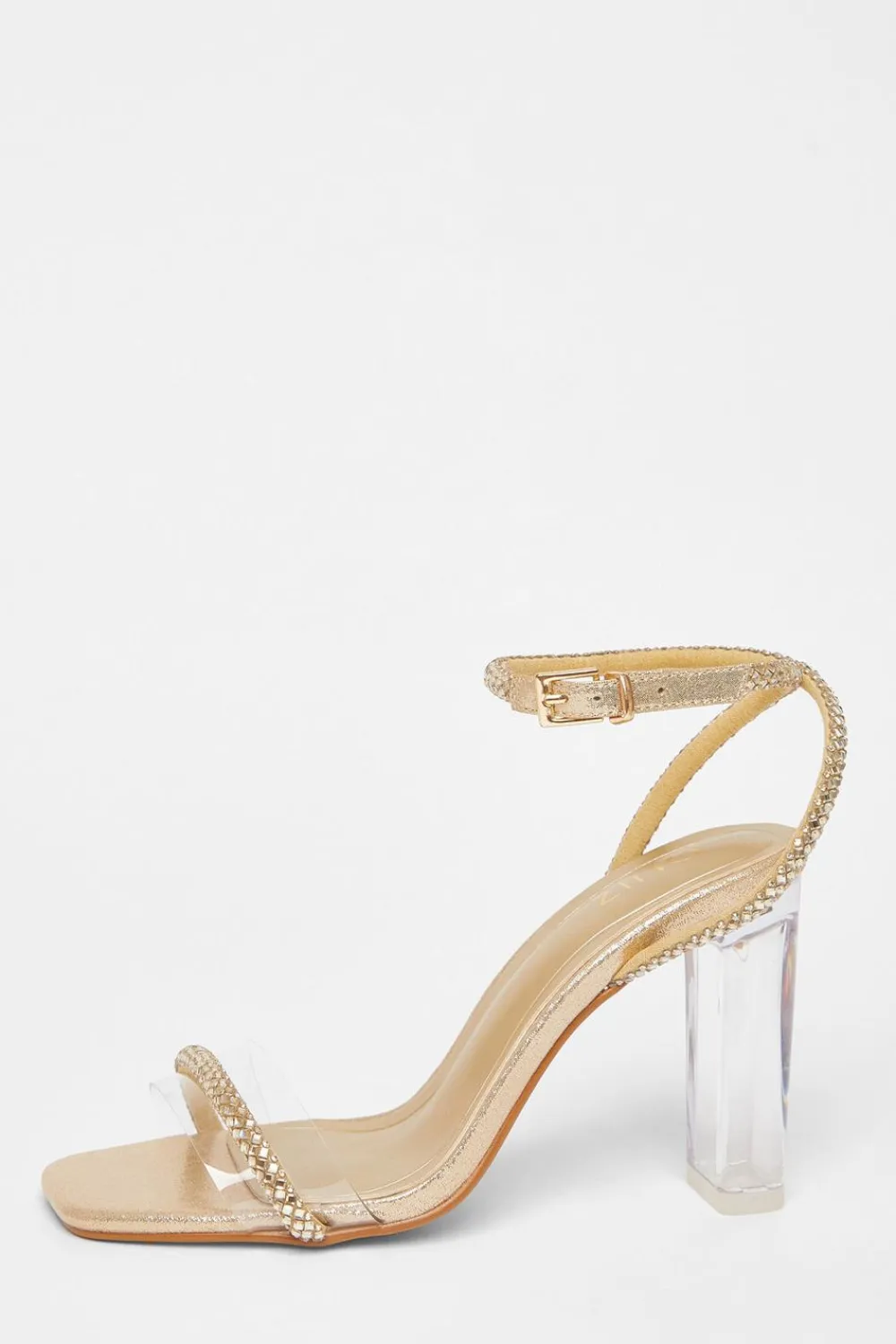 Quiz Occasion Shoes|Heels>Diamante Clear Block Heels