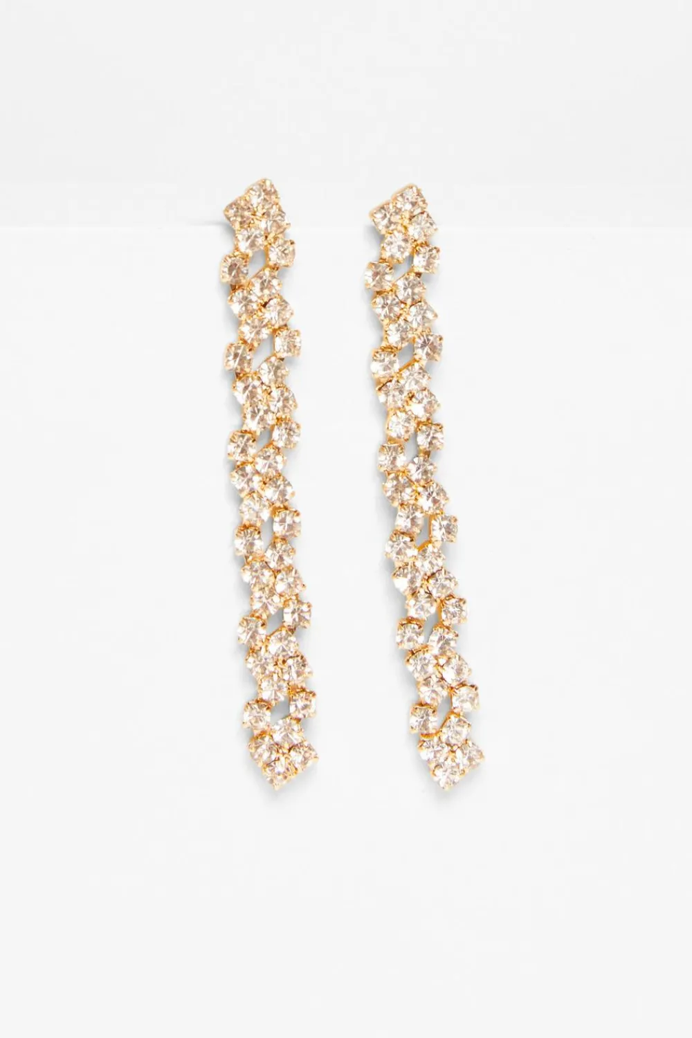 Quiz Wedding Accessories|Jewellery>Gold Diamante Cluster Drop Earrings