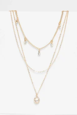 Quiz Wedding Accessories|Jewellery>Diamante Jewel Layered Necklace