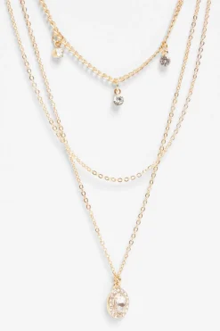 Quiz Wedding Accessories|Jewellery>Diamante Jewel Layered Necklace