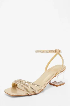 Quiz Sandals|Occasion Shoes>Diamante Low Heeled Sandals