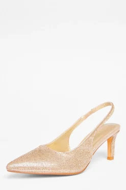 Quiz Occasion Shoes|Heels>Diamante Sling Back Heels