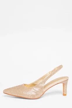 Quiz Occasion Shoes|Heels>Diamante Sling Back Heels