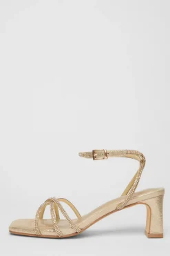 Quiz Shoe & Bag Sets|Occasion Shoes>Diamante Strap Block Heels
