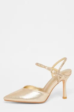 Quiz Occasion Shoes|Heels>Diamante Strap Court Heels