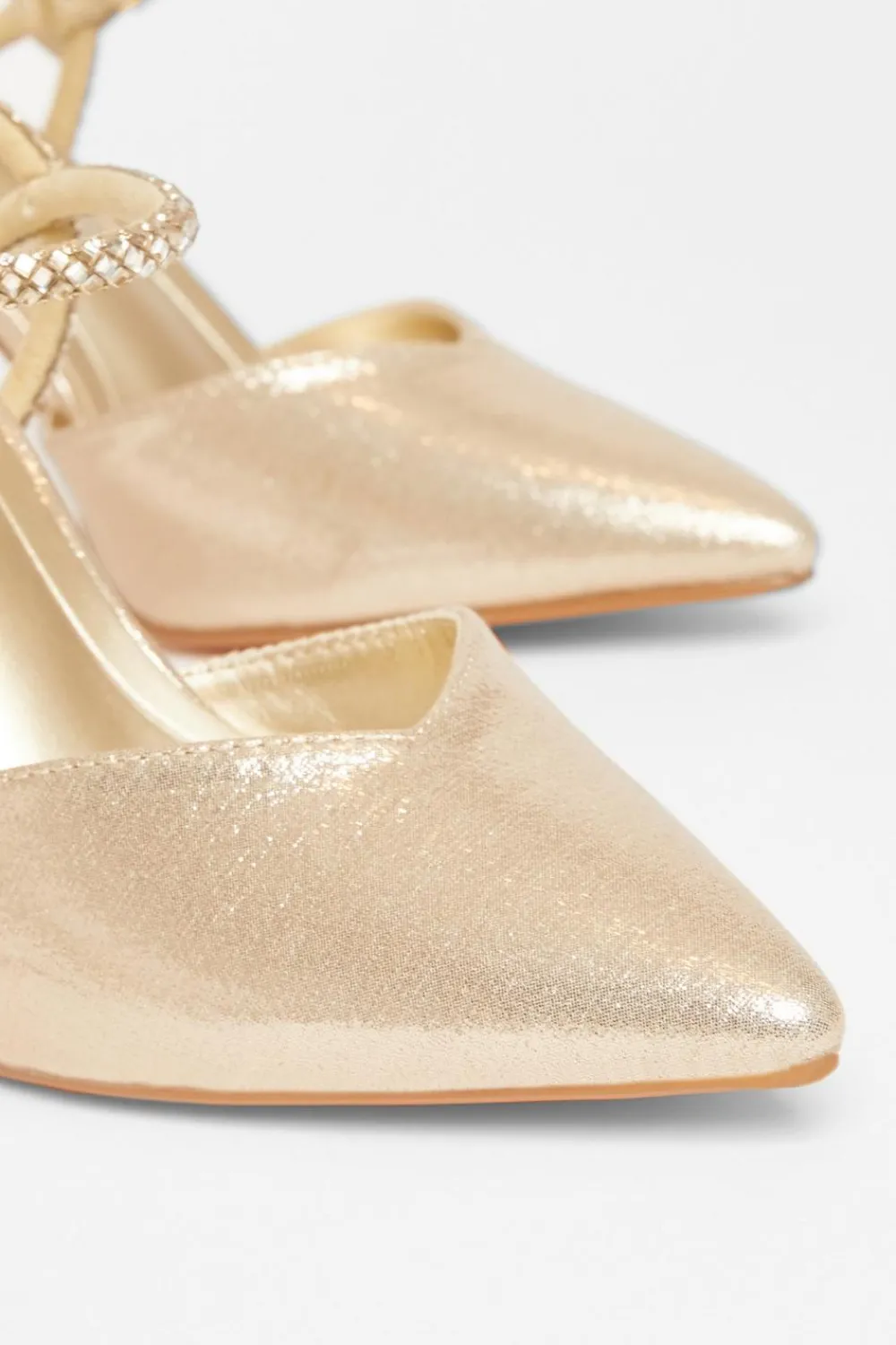 Quiz Occasion Shoes|Heels>Diamante Strap Court Heels