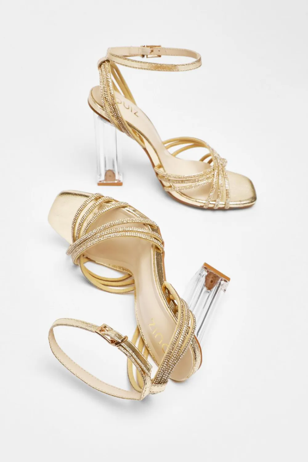 Quiz Shoe & Bag Sets|Heels>Diamante Strap Heeled Sandals