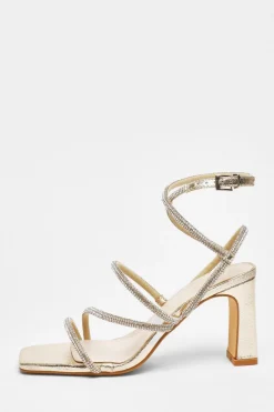 Quiz Shoe & Bag Sets|Occasion Shoes>Diamante Strappy Block Heeled Sandals