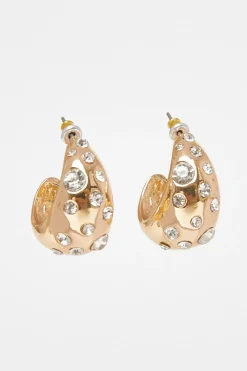 Quiz Jewellery|Earrings>Gold Diamante Tear Drop Earrings