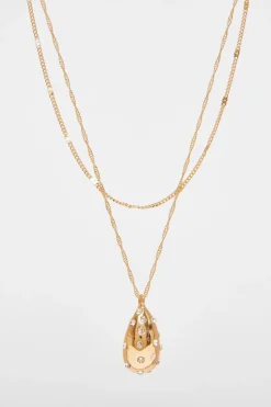 Quiz Jewellery|Prom & Ball>Gold Diamante Tear Drop Necklace