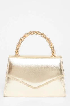 Quiz Wedding Accessories|Bags>Diamante Twist Top Handle Bag