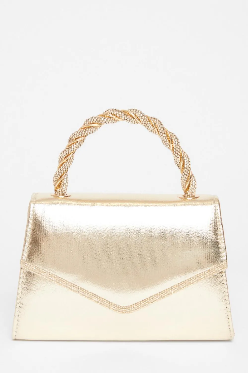 Quiz Wedding Accessories|Bags>Diamante Twist Top Handle Bag