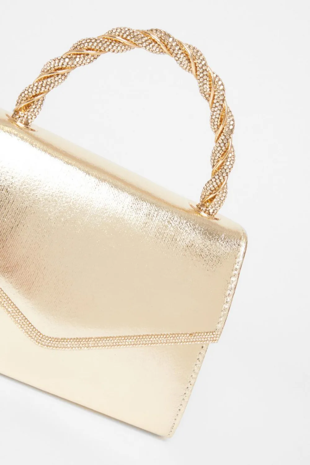 Quiz Wedding Accessories|Bags>Diamante Twist Top Handle Bag