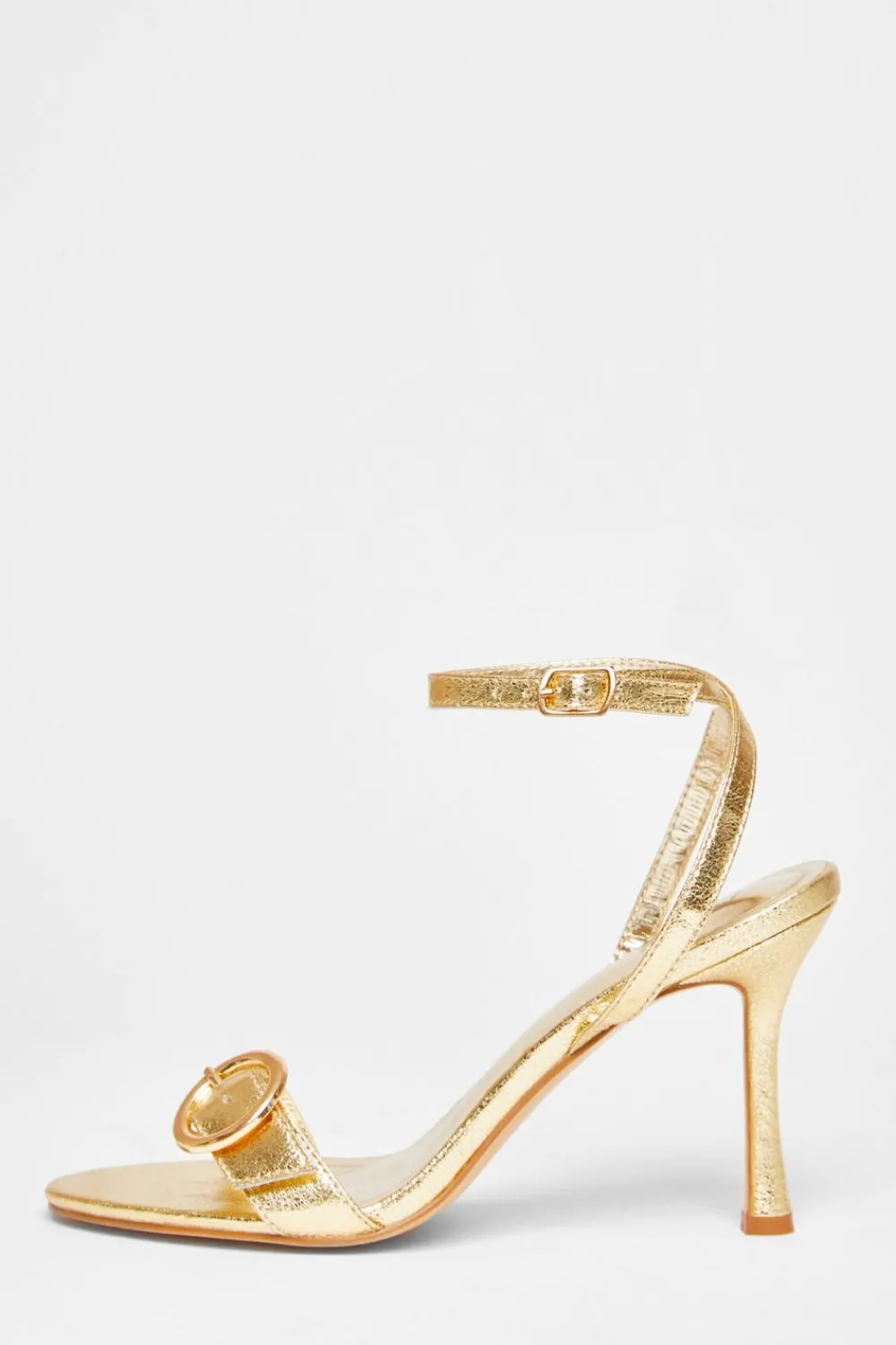 Quiz Heels>Faux Leather Buckle Heels