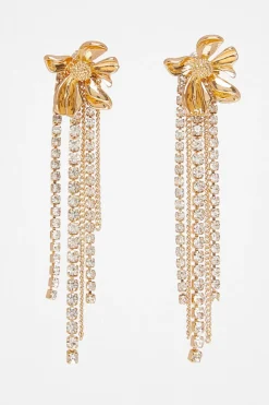 Quiz Wedding Accessories|Jewellery>Gold Flower Fringe Earrings