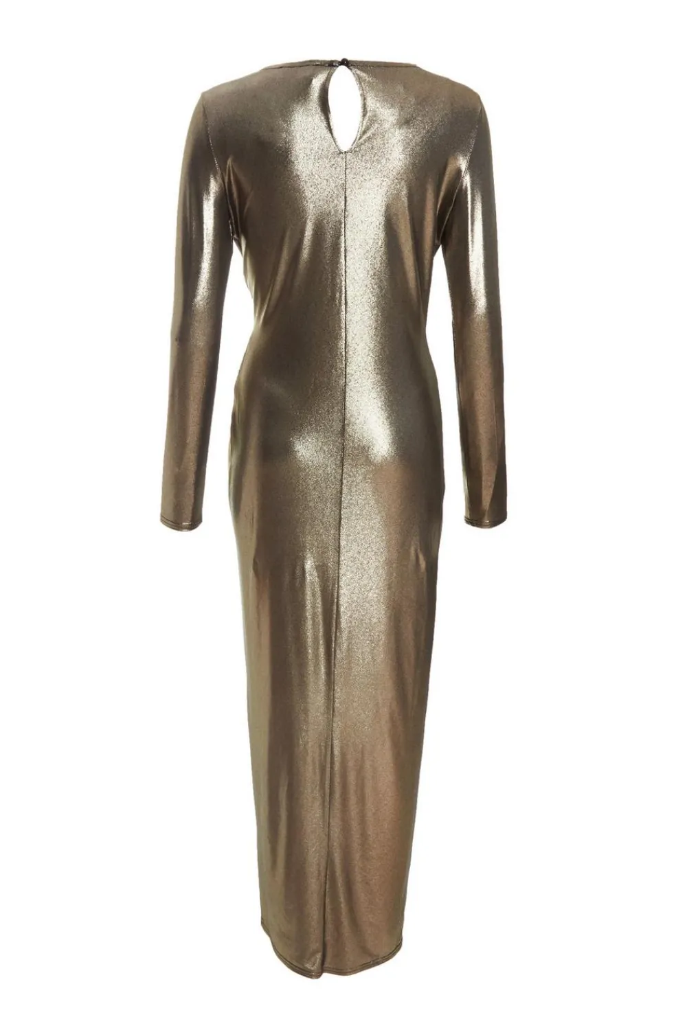 Quiz Evening Dresses|Occasion Dresses>Gold Foil Ruched Maxi Dress