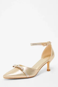 Quiz Sandals|Occasion Shoes>Shimmer Bow Court Heels