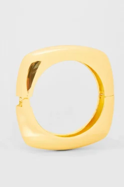 Quiz Jewellery>Gold Square Cuff Bracelet
