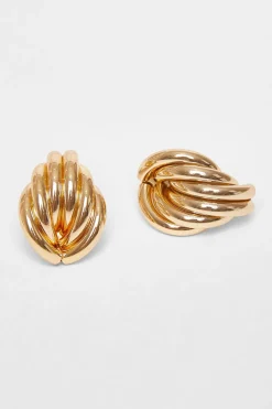 Quiz Jewellery|Earrings>Gold Textured Tear Drop Earrings