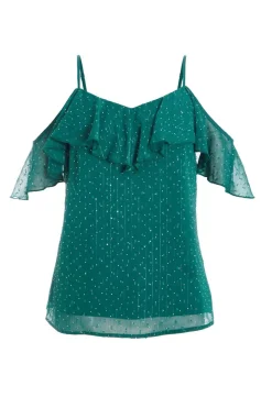Quiz Going Out Tops|Tops>Chiffon Cold Shoulder Top
